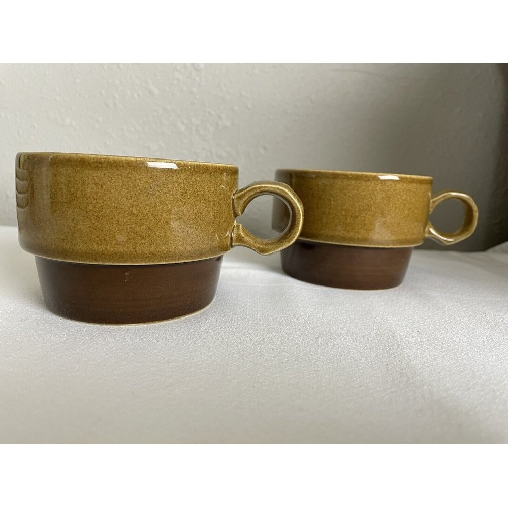 Vintage Mid Century Ekco CANOE 1102 Cup Mug Genuine Stoneware Brown Stackable
